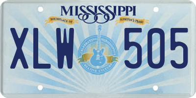 MS license plate XLW505