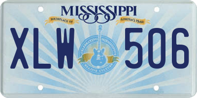 MS license plate XLW506