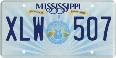 MS license plate XLW507