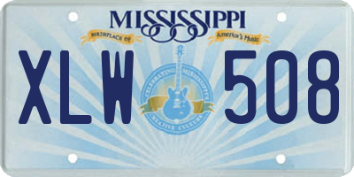 MS license plate XLW508