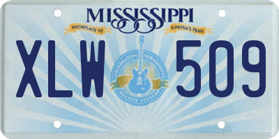 MS license plate XLW509