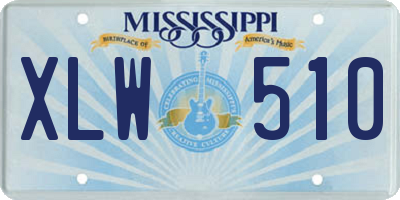 MS license plate XLW510