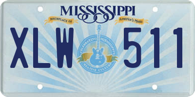 MS license plate XLW511