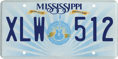 MS license plate XLW512