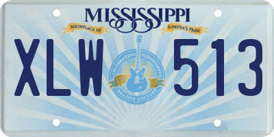 MS license plate XLW513