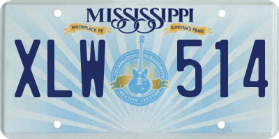 MS license plate XLW514