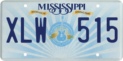 MS license plate XLW515