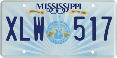 MS license plate XLW517
