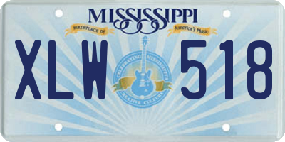 MS license plate XLW518