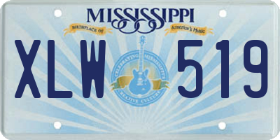 MS license plate XLW519