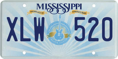 MS license plate XLW520