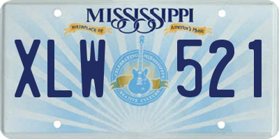 MS license plate XLW521