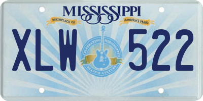MS license plate XLW522