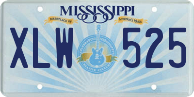 MS license plate XLW525