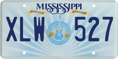 MS license plate XLW527
