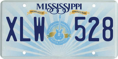MS license plate XLW528