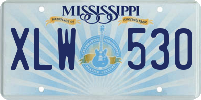 MS license plate XLW530