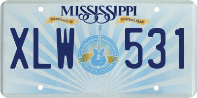 MS license plate XLW531