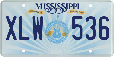 MS license plate XLW536