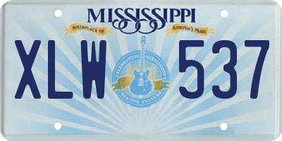 MS license plate XLW537