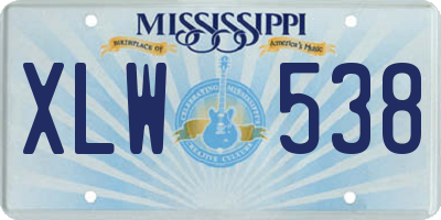 MS license plate XLW538