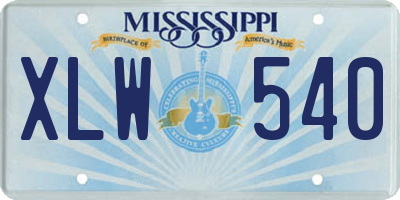 MS license plate XLW540