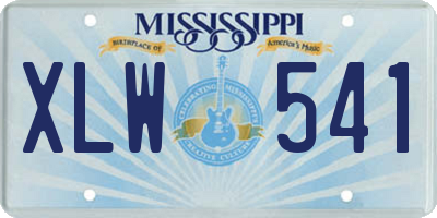 MS license plate XLW541