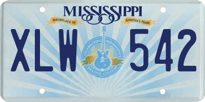 MS license plate XLW542