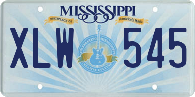 MS license plate XLW545