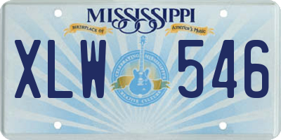 MS license plate XLW546