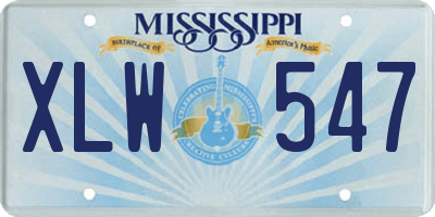 MS license plate XLW547