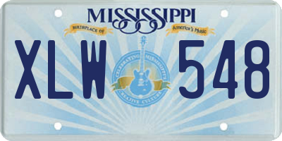 MS license plate XLW548