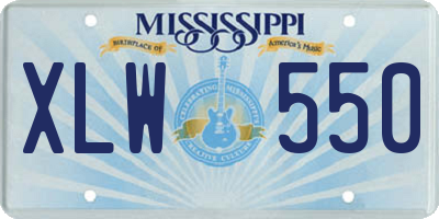 MS license plate XLW550