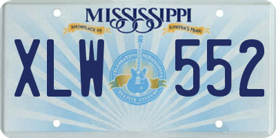 MS license plate XLW552