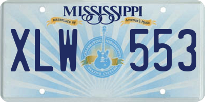 MS license plate XLW553
