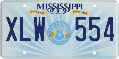 MS license plate XLW554