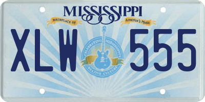 MS license plate XLW555