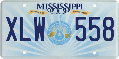 MS license plate XLW558