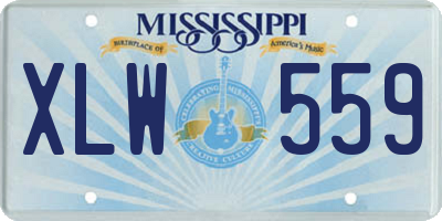 MS license plate XLW559