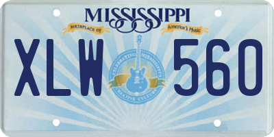 MS license plate XLW560
