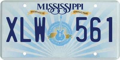 MS license plate XLW561