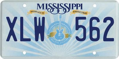 MS license plate XLW562