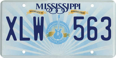 MS license plate XLW563