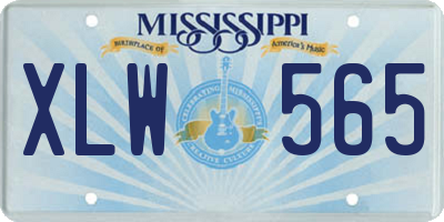 MS license plate XLW565
