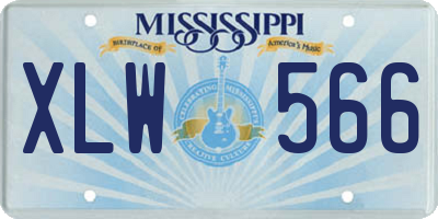 MS license plate XLW566