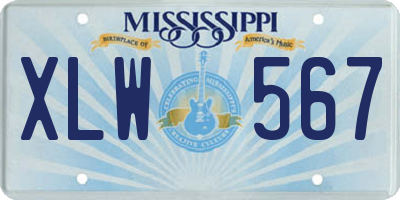 MS license plate XLW567