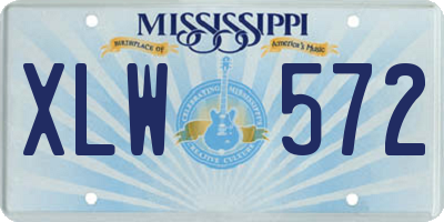 MS license plate XLW572
