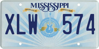 MS license plate XLW574