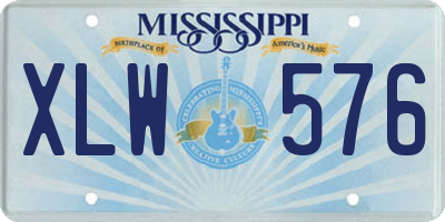 MS license plate XLW576
