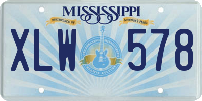 MS license plate XLW578